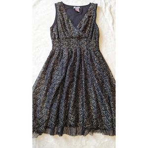 Black Gold Lace Dress